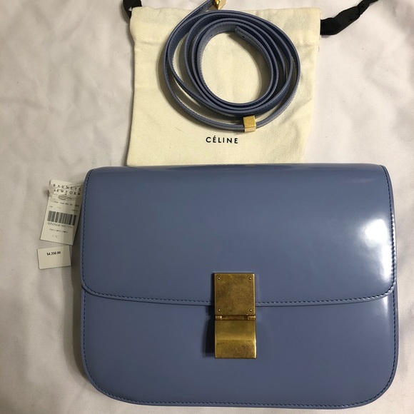 NWT Celine Medium Classic Box Flap Light Blue RARE - Picture 2 of 9